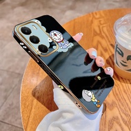 For Realme C71 C73 Realme 14 5G Luxury Plating TPU Softcase Cartoon Doraemon Phone Casing Cover