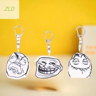 ZLD 4 Funny TrollFace Acrylic Keychain For Bag Haning Accessories Keychain Pendant Jewelry Friends G