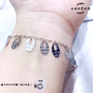 Gold Mine Jewelry Silver Building Italy 14K Bracelet (Pure 14K Gold)