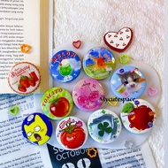 DECO BAG PIN CLOVER PIN/ TOMATO BUTTON PIN/ BUTTON PIN/