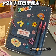 Cloth Cover y2k Cowboy Journal High-Value Girl Notebook Retro Style American Journal Fabric Journal 