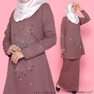 Kurung Diare' Baju Kurung Moden Muslimah Premium Exclusive Plain dengan manik Crystal sehingga plus size besar 5XL