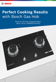 Bosch PMD82D31AF Built In Black Tempered Schott Glass Gas Hob 2 gas burners  78cm width, powerful 5 Kw wok burner , 2 kw center burner, electric ignition,suitable for Town Gas only. 2 years local warranty