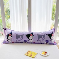 1 PC Cartoon Style Kuromi Print Bolster Cover For Kids Washed Cotton Brushed Skin-Friendly Double Lo