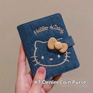 C & K Hello Kitty Denim Ví đựng xu Thêu ví dễ thương Quà Tặng Cho Bạn Bè
