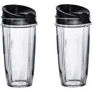Nutri Ninja 24-Ounce BPA-Free Tritan Cup with Spout Lid, 2-Pack, XSK2424, Compatable with: BL45x/BL4