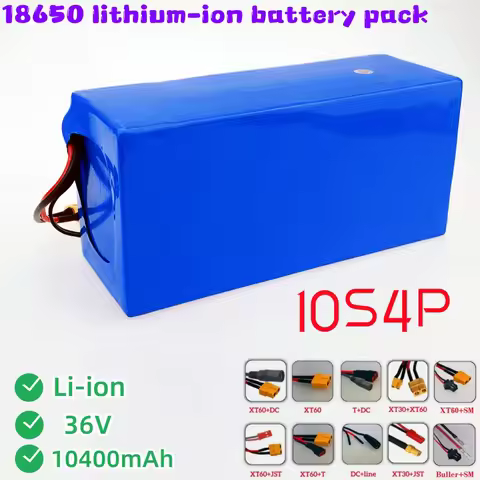 10.4Ah 10S4P 36V Battery Pack 500W 750W 1000W High Power 42V Solar Panels Suitable for 36V motor Wih