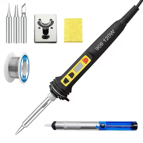120W/150W Digital Electric Soldering Iron Kit Soldering Tool Set Dual Calibration Temperature 200-60