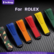Apply To ROLEX Sea-Dweller Watch Strap, 22mm Two-Tone Rubber Replacement Band For Single Red Sea-Dwe