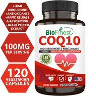 Biofinest CoQ10 Coenzyme Q10 100mg Supplement - Rapid Release Fast Absorption- Immune Heart Energy Antioxidant (120caps)