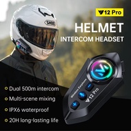 Y12 Pro dual microphone motorcycle helmet intercom headset wireless hands-free calling waterproof mu
