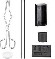 7pcs Graphite Crucible Set, Ingot Mold Set High Purity Graphite Torch Melting Casting Kit for Metal,