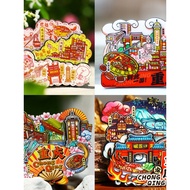 Chongqing Refrigerator Stickers Chinese City Tourist Attractions Souvenirs Hong Yadong Liberation Re