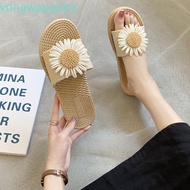 Jeron Flower Flat Slippers - PVC Soft Bohemian Beachwear Shoes for Women