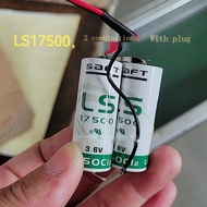 เหมาะสำหรับ LS17500ฝรั่งเศสที่มีปลั๊ก SM 2ชุดผสม3.6V แบตเตอรี่ลิเธียมคุณภาพสูง ER17500