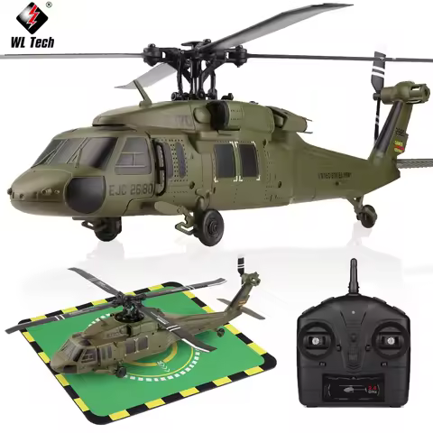 Wltoys K170 RC Helicopter UH-60L 2.4G 4 Channel 6-Axis Gyro Brushless Motor LED Remote Control Airpl