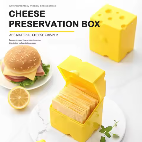 Sliced Cheese Storage Container Cute Kitchen Accessories With Lid Cute Kitchen Accessories Slice Che