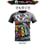 Felet Fleet Collar Tee 5517 5518 5519 5520 5521 5522 Jersey Badminton Shirt 100% Ori by Fleet