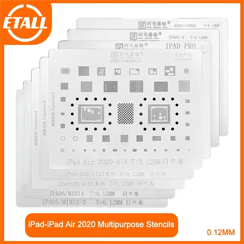 Amaoe BGA Reballing Stencil For Ipad 2 3 4 5 6 Air Mini Pro 12.9 10.5 9.7 A14 A9 A10X A12 A12X CPU N