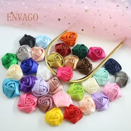 20pcs Ribbon Rose accessories Handmade ribbon rose flowers in a variety of colors diy cloth,hat.bag.
