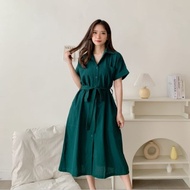 Midi Dress Terbaru Natal Imlek Merah Maroon Green Emerald Busui Fit to