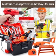 Toolbox Set Toys with Electric Screwdriver Kids Pretend Toys Electric Drill Hammer Toys for Kids