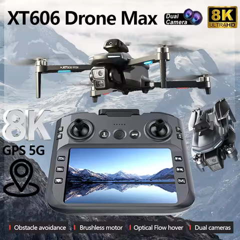 2026 HOT XT606 Drone GPS 8K Professional HD 360° Dual Cameras 5G WIFI FPV Brushless Motor Obstacle A