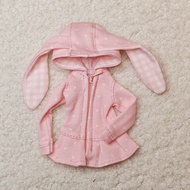 [Just Clothes, Dolls Not Included] azone ob22/24 licca Cute Baby Clothes Pink Rabbit Ear Coat