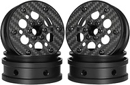 2.2 beadlock Wheels 4PCS Carbon Fiber Wheel Rims for 1/10 RC Crawler Cheater Rigs Capra SCX10 Pro TF