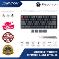 Keychron K12 Wireless Mechanical Gaming Keyboard (RGB Backlit, Gateron G Pro Hot-Swappable, Aluminum Frame, 60% Layout)