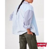 Levis 女款 Oversize寬鬆版條紋拼接襯衫外套 熱賣單品