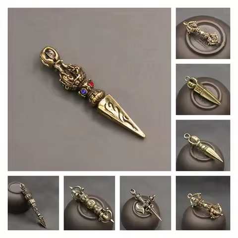 Handcraft Pendant Vintage Solid Religious Pestle Prayer Pendants Nepal Tibetan Handcraft Buddhist Va