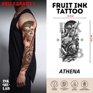 INKMELAB - ATHENA FULLARM Fruit Ink Temporary Tattoo 46x15 cm - Semi-Permanent Temporary Tattoo Last