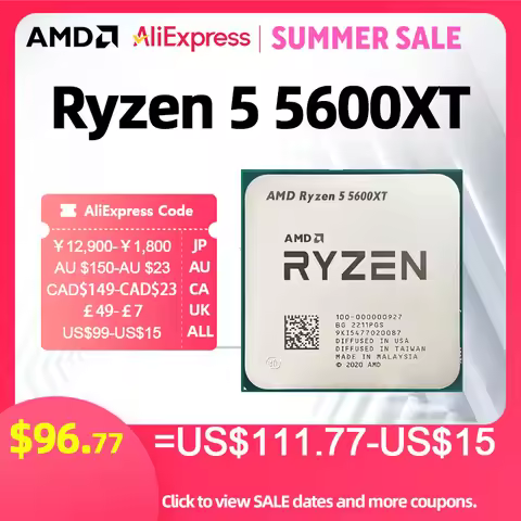AMD Ryzen 5 5600XT R5 5600XT Desktop CPU Processor 6-Core 12-Thread 3.5GHz Boost 4.6GHz 32MB L3 Cach