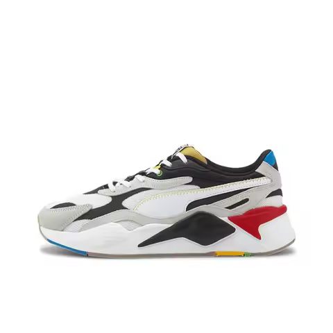 PUMA RS X Wh Leather Cushioning Lightweight Low top Casual Shoes Unisex White Black Red 373308-01