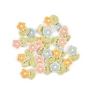 20pcs 2.4x1.8cm Simple Style 3Colors Flower Clothes Patches For Kids Sew Appliques Accessories Handm