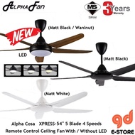 Alpha Cosa Xpress 54'' 5 Blades 4 Speeds LED With Remote Control Ceiling Fan NEW CX8 56'' 6 Speeds