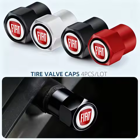 4Pcs 3D Metal Tire Valve Cap Car Tyre Air Stem Cover For Fiat 500 Panda Cronos Argo Punto Tipo Doblo