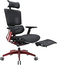 Ergonomic Office Chair Luxury Boss Chair with 3D Armrests, Breathable Mesh Executive Chairs with 5 Gears Adjustable Lumbar Support, Sedentary Comfort Computer Chair/1615 (Color : Red, Size : Yes)