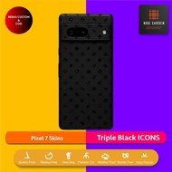 Garskin Skin PIXEL 7 Triple Black ICONS Fullbody Backonly/ | Anti-scratch | Case | Vinyl Vinyl