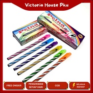 VHP - 12pcs Black Ink Thread Pen biru x02 0.6mm / 01 d 0.7mm