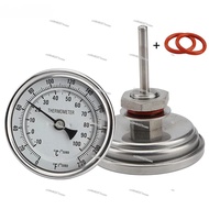 Weldless Bi-metal Thermometer Kit, 3"Face & 2"Probe, 1/2"MNPT, 0~220F degree, Beer Brewing Thermomet