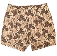 BEAMS PLUS x KOMATSU (BEAMS PLUS x KOMATSU) 特別客製化蠟染寬版短褲，S碼，米色，單褶，短褲，下裝 [二手] [BEAMS PLUS × KOMATSU]