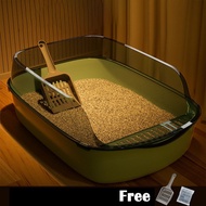 Cat Litter Box Half Enclosed Litter Basin Large Litter Pan Anti Splash Cat Toilet Litter Box Detacha