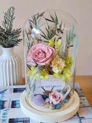 水晶永生花玻璃罩盅