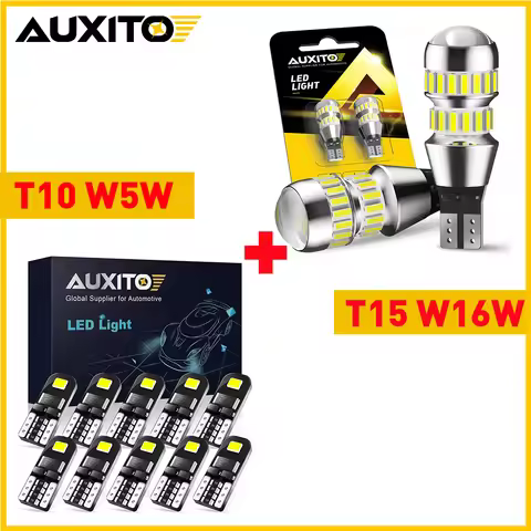 AUXITO T15 W16W LED Canbus and T10 W5W LED White Car Bulbs 912 921 Auto Backup Parking Lamp and 194 