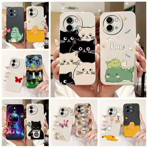 For Vivo Y38 5G Case Vivo Y58 V2355 Cute Cat Dinosaur Cartoon Cover Soft TPU Phone Case For Vivo Y58
