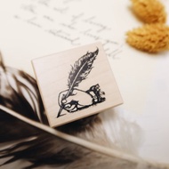 楓木印章-手寫羽毛筆