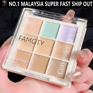 SP 9 Colors Concealer Palette Covers Acne Marks Dark Circles Tear Trough Brightens Skin