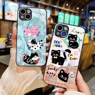 Cute cat glasses case for iphone 17 16 15 14 13 12 11 xr xs max 8 7 6 pro max plus mini 6s 6g 7g 8g 